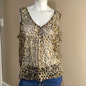 Marc Bauer Leopard Print Sleeveless Top